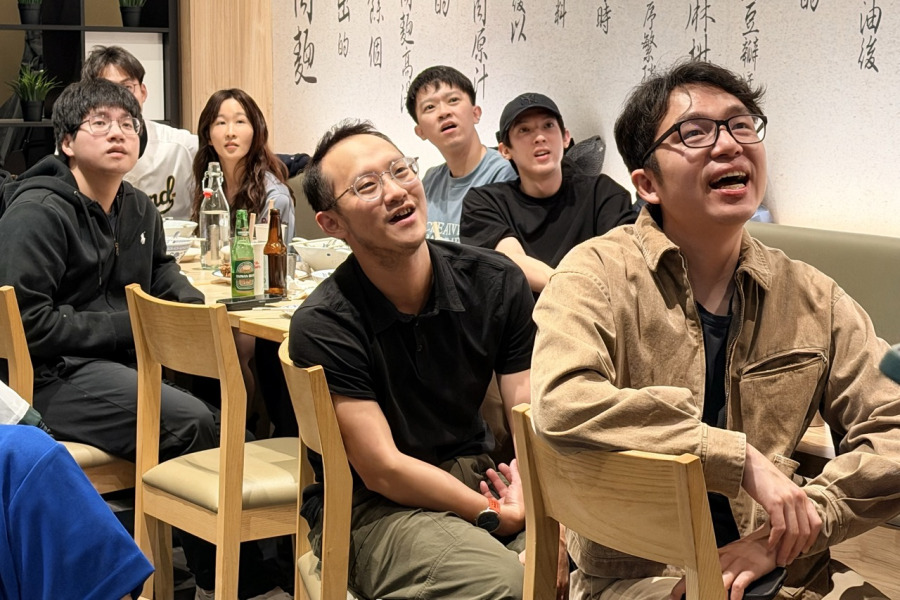 Bay Area Taiwanese fans watching the World Baseball Classic live broadcast at Duan Chun-Zhen Beef Noodles restaurant in Cupertino
